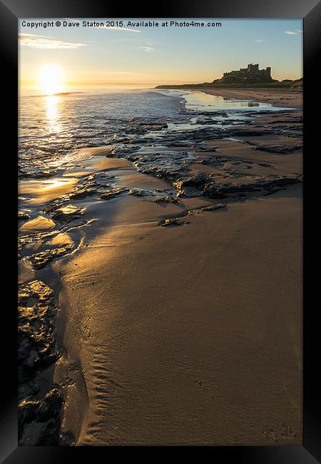  Bamburgh Castle Sunrise. Framed Print by Dave Staton