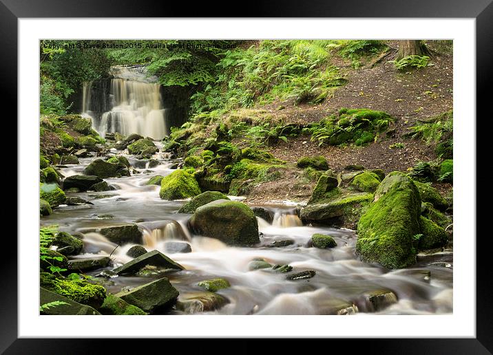 Tigers Clough Falls. Framed Mounted Print by Dave Staton