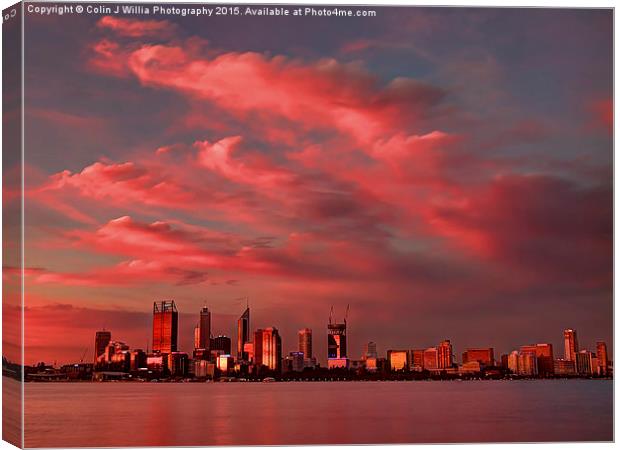  Sunset Over Perth Western Australia Canvas Print by Colin Williams Photography