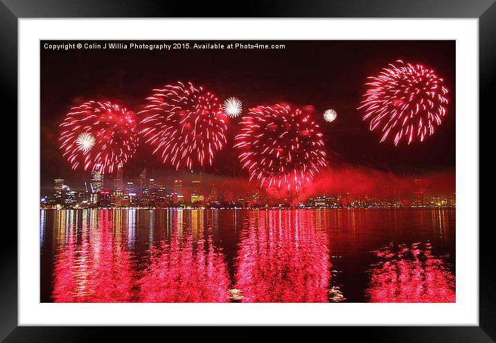 Perth WA Skyworks Australia day 2015 - 1 Framed Mounted Print by Colin Williams Photography