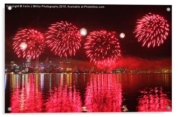  Perth WA Skyworks Australia day 2015 - 1 Acrylic by Colin Williams Photography