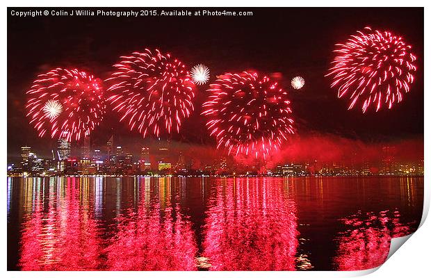  Perth WA Skyworks Australia day 2015 - 1 Print by Colin Williams Photography