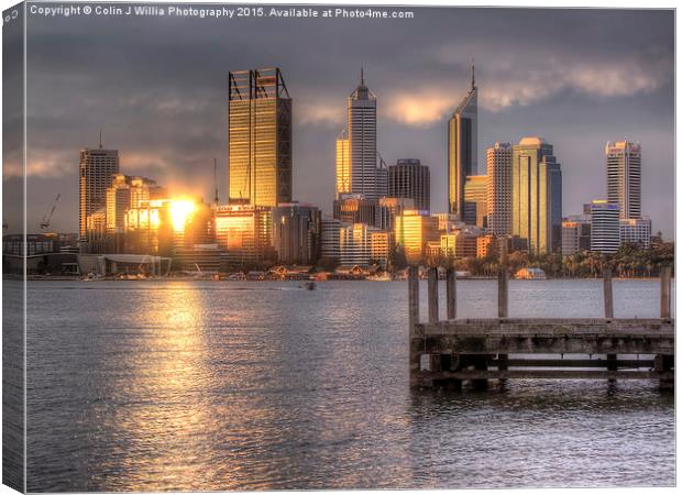  Sunset Reflections Perth WA Canvas Print by Colin Williams Photography