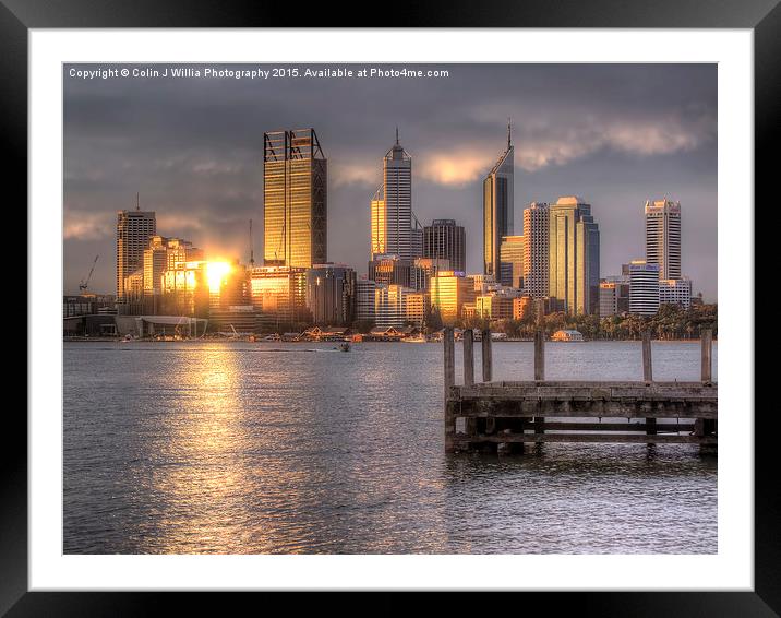  Sunset Reflections Perth WA Framed Mounted Print by Colin Williams Photography