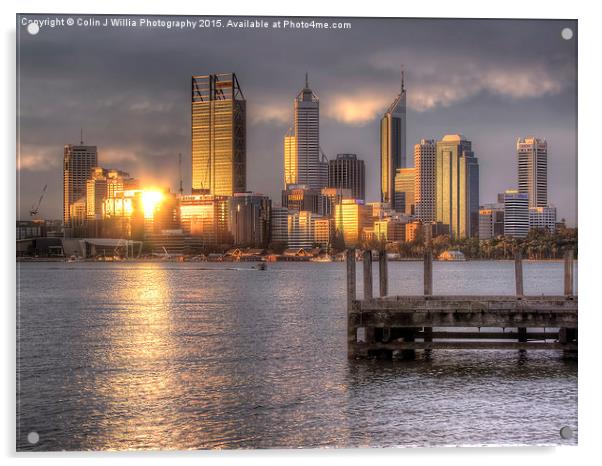  Sunset Reflections Perth WA Acrylic by Colin Williams Photography