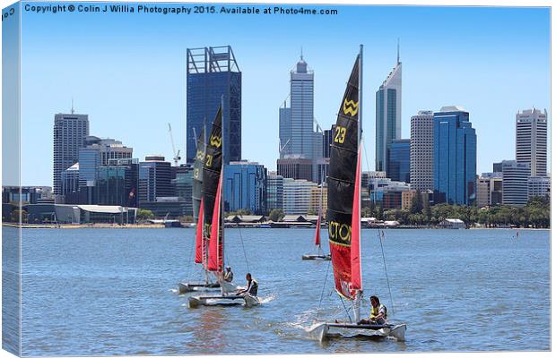  The City Of Perth WA Skyline Canvas Print by Colin Williams Photography