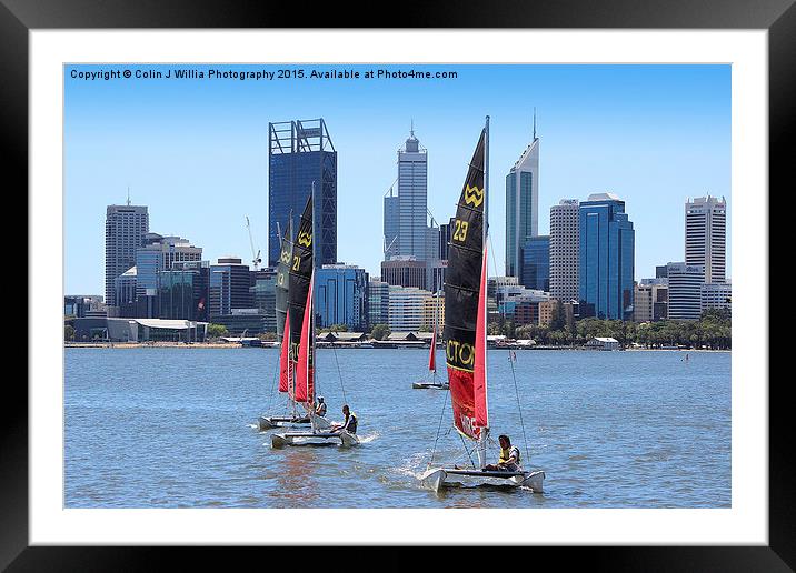  The City Of Perth WA Skyline Framed Mounted Print by Colin Williams Photography
