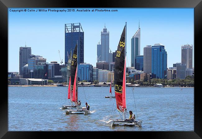  The City Of Perth WA Skyline Framed Print by Colin Williams Photography