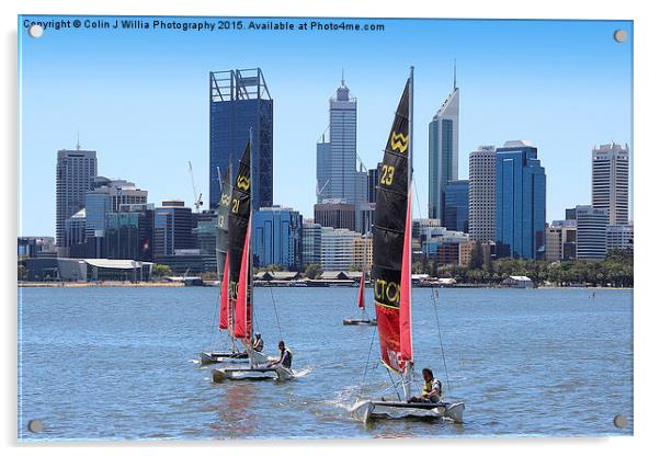  The City Of Perth WA Skyline Acrylic by Colin Williams Photography