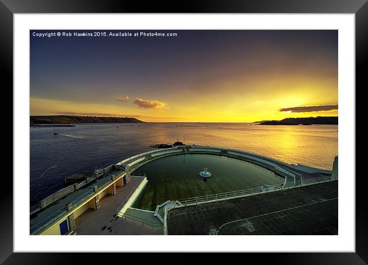  Plymouth Lido Sunset  Framed Mounted Print by Rob Hawkins