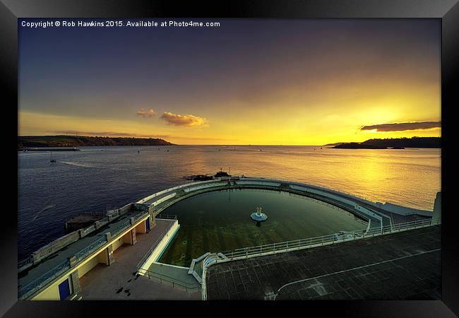  Plymouth Lido Sunset  Framed Print by Rob Hawkins