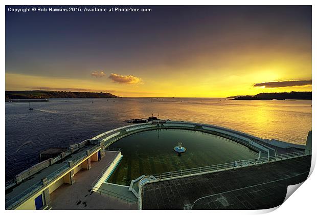  Plymouth Lido Sunset  Print by Rob Hawkins