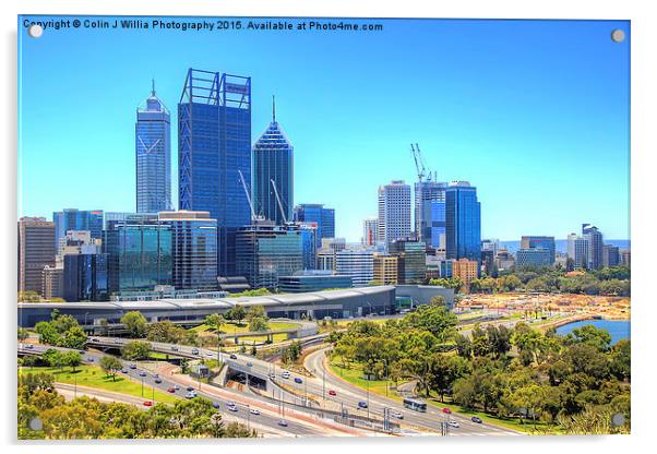  The City Of Perth WA Acrylic by Colin Williams Photography