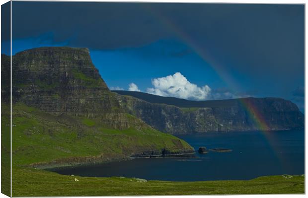 Rainbow on Isle of Sky Canvas Print by Gabor Pozsgai