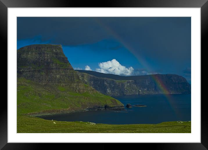 Rainbow on Isle of Sky Framed Mounted Print by Gabor Pozsgai