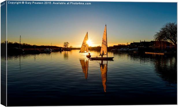  Sailing through the sunset Canvas Print by Gary Pearson