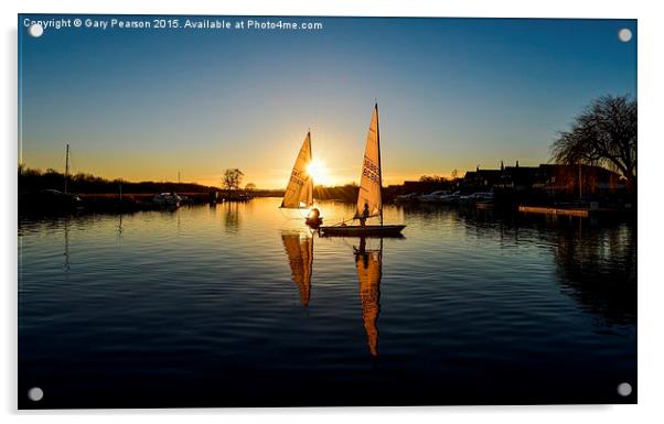  Sailing through the sunset Acrylic by Gary Pearson