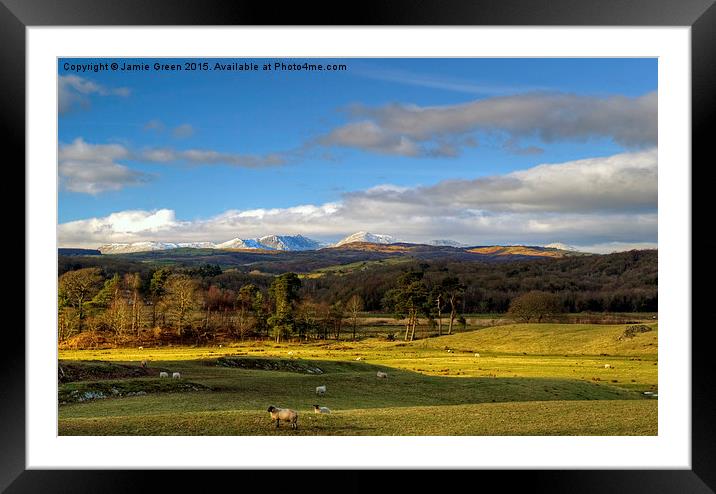  Coniston Fells From Rusland Framed Mounted Print by Jamie Green