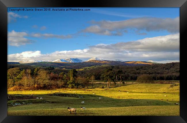  Coniston Fells From Rusland Framed Print by Jamie Green