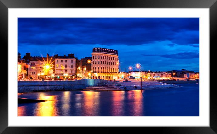 Margate sea front at night Framed Mounted Print by Alan Glicksman