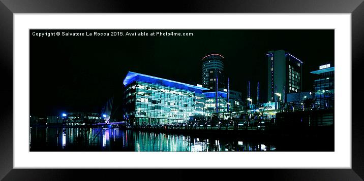 Salford Quays At Night Framed Mounted Print by Salvatore La Rocca