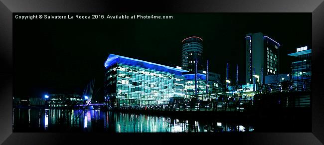 Salford Quays At Night Framed Print by Salvatore La Rocca