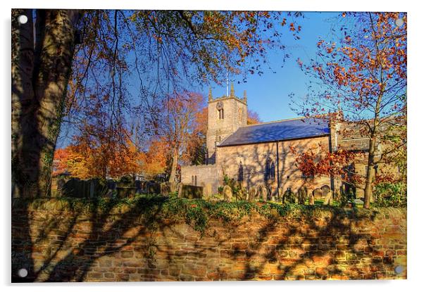 Christ Church, Dore in Autumn  Acrylic by Darren Galpin