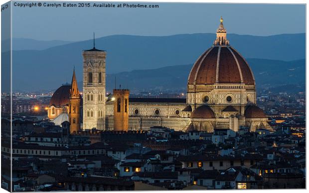  Florence Cathedral at Night (The Duomo) Canvas Print by Carolyn Eaton