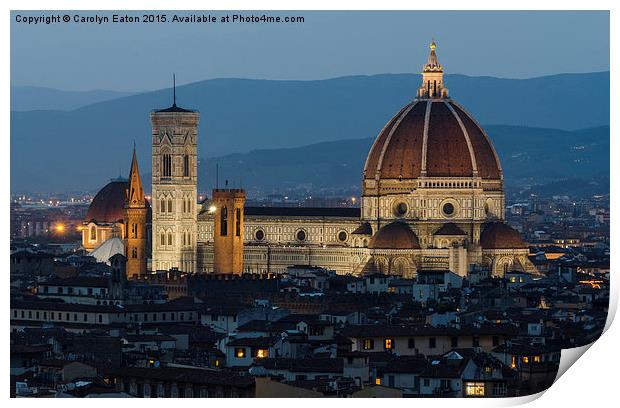  Florence Cathedral at Night (The Duomo) Print by Carolyn Eaton