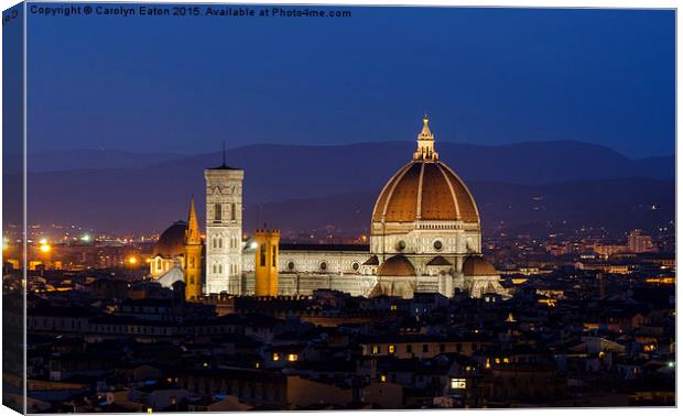  Florence Cathedral at Night (The Duomo) Canvas Print by Carolyn Eaton