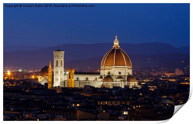  Florence Cathedral at Night (The Duomo) Print by Carolyn Eaton