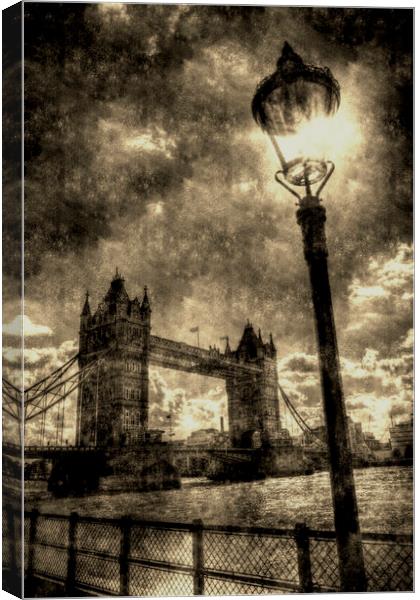 Tower Bridge Vintage Canvas Print by David Pyatt