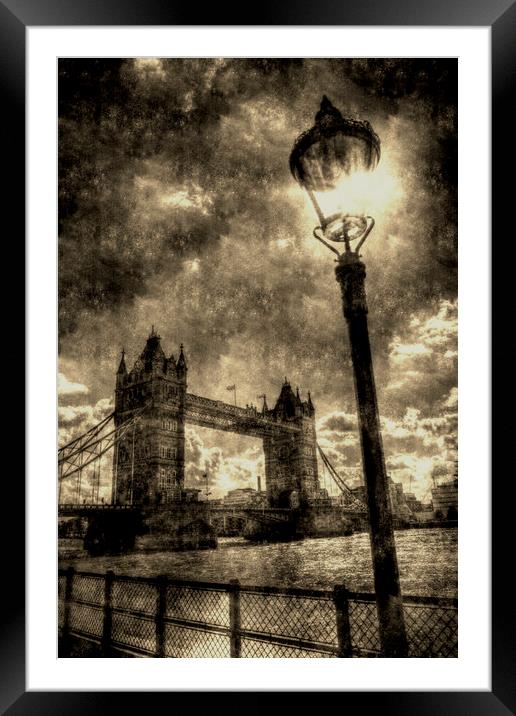 Tower Bridge Vintage Framed Mounted Print by David Pyatt