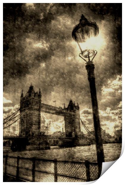 Tower Bridge Vintage Print by David Pyatt