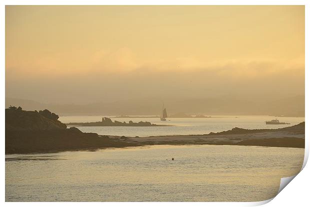  Misty Morning Sail Away Print by Malcolm Snook