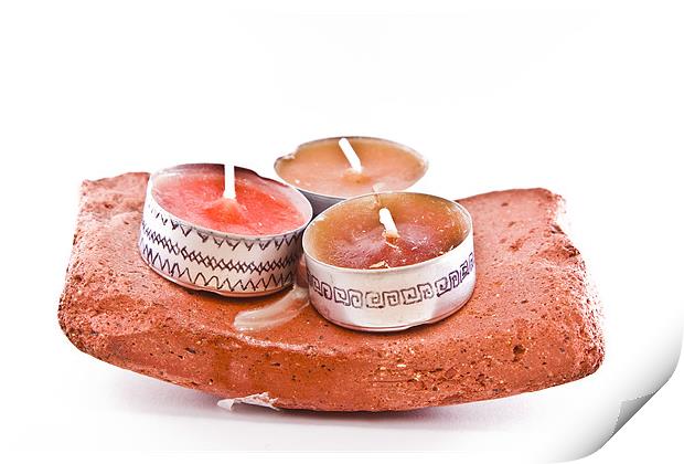 Hand-painted candles on a stone Print by Gabor Pozsgai