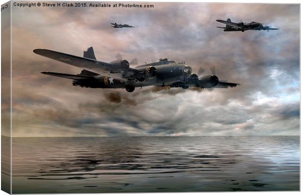  B-17 Flying Fortress - Almost Home Canvas Print by Steve H Clark