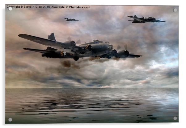  B-17 Flying Fortress - Almost Home Acrylic by Steve H Clark