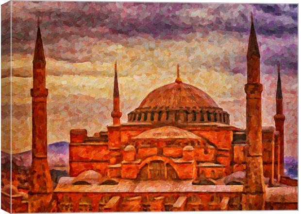 Hagia Sophia Digital Painting Canvas Print by Antony McAulay