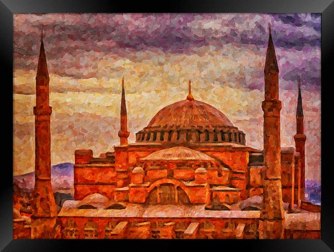 Hagia Sophia Digital Painting Framed Print by Antony McAulay