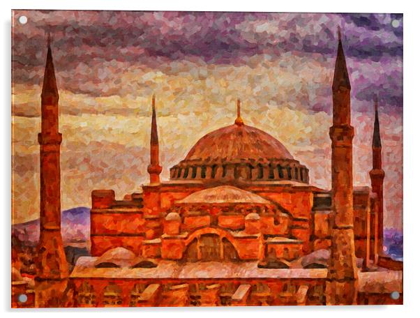 Hagia Sophia Digital Painting Acrylic by Antony McAulay