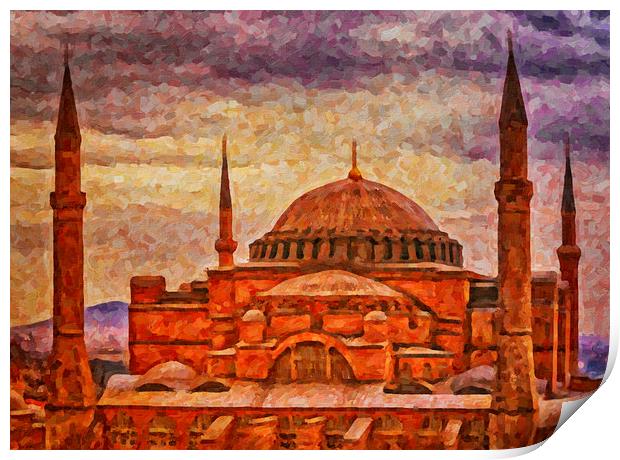 Hagia Sophia Digital Painting Print by Antony McAulay