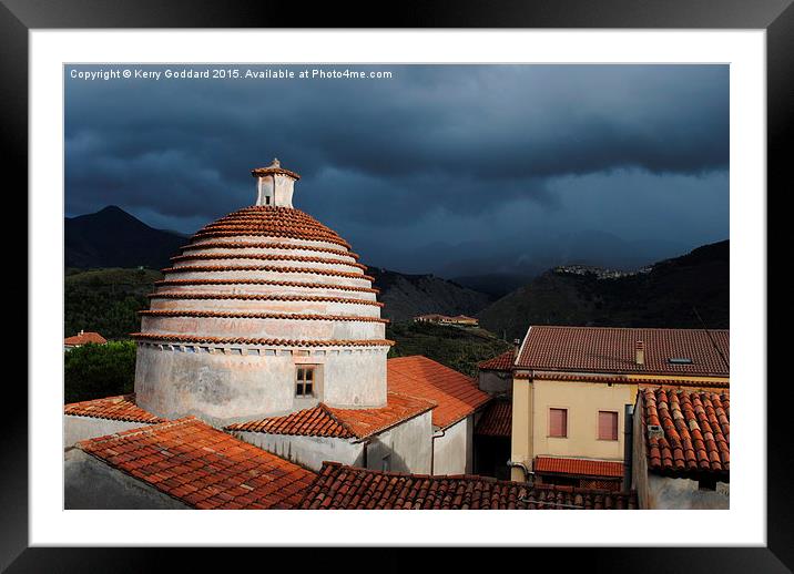  Storm approaching Tortora, Calabria,  Italy Framed Mounted Print by Kerry Goddard