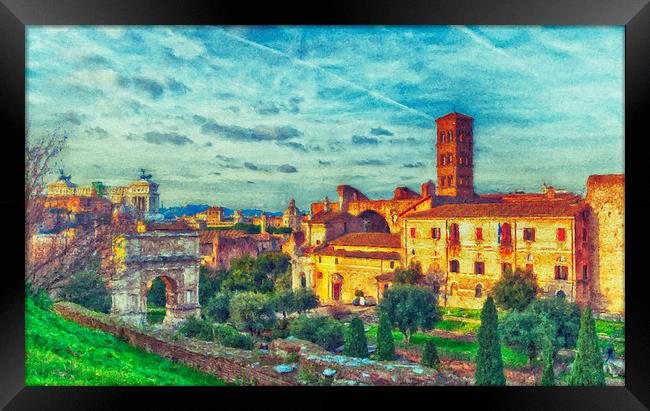 Roman Forum Digital Painting Framed Print by Antony McAulay