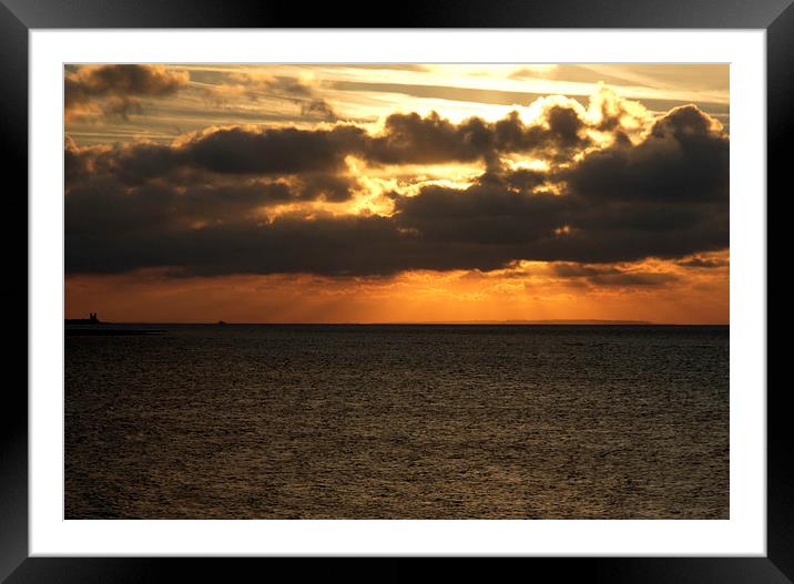 Sunset by Reculver towers Framed Mounted Print by Alan Glicksman