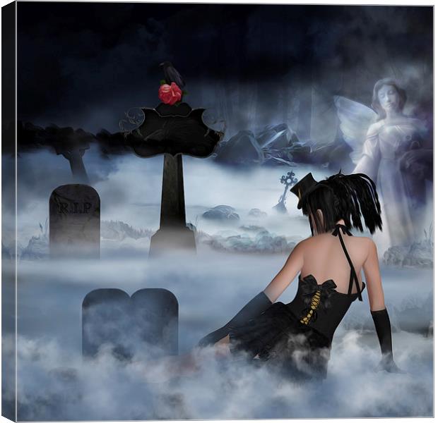 Gothica - Gothic Digital Oil Painting Canvas Print by Tanya Hall