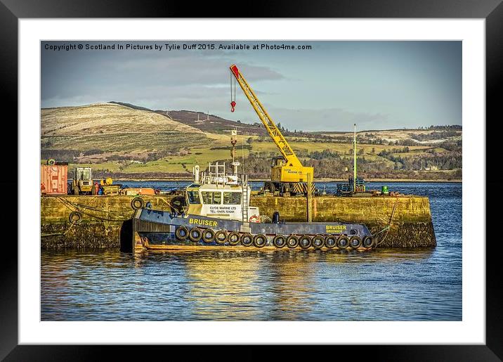  Tugboat in Greenock Harbour Framed Mounted Print by Tylie Duff Photo Art