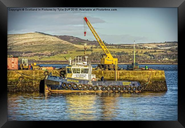  Tugboat in Greenock Harbour Framed Print by Tylie Duff Photo Art