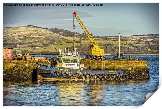  Tugboat in Greenock Harbour Print by Tylie Duff Photo Art