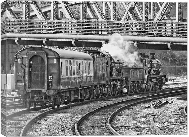  Great Western Locos in Tandem bw Canvas Print by Paul Williams